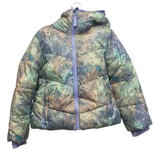 All In Motion Girls Size XS (4/5) Water Wind Resistant Pastel Puffer Coat Jacket